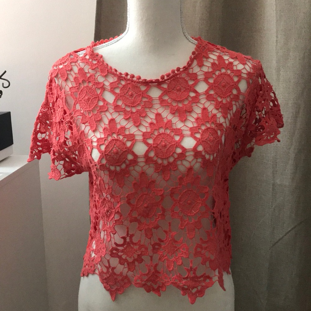 Crochet peach top